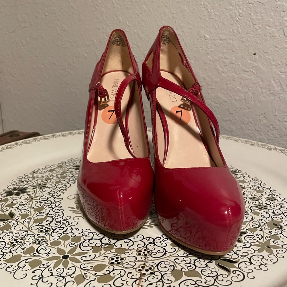 Nine West Red Patent Heels